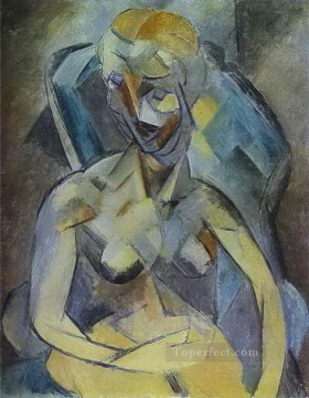 パブロ・ピカソ Painting - 若い女性 1909 キュビスト パブロ・ピカソ
